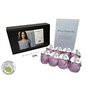 DesignEtte Knitting Kit White Butterfly 100 Percent Raw Silk 2XL/3XL Pink DesignEtte Knitting Kit White Butterfly 100 Percent Raw Silk 2XL/3XL Pink