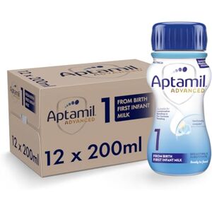 Aptamil Advanced 1 First Infant Baby Milk Ready to Use Liquid Formula, from Birth, 200ml (Pack of 12) Aptamil Advanced 1 First Infant Baby Milk Ready to Use Liquid Formula, from Birth, 200ml (Pack of 12)