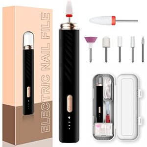 HIYAA Nail Drill Electric Nail Files Professional Rechargeable Electric Nail Drill Machine with Ceramic Nail Bit for Beginners, Nail Drill Machine Set for Polish Nails, Manicure and Pedicure Tools (Black) HIYAA Nail Drill Electric Nail Files Professional Rechargeable Electric Nail Drill Machine with Ceramic Nail Bit for Beginners, Nail Drill Machine Set for Polish Nails, Manicure and Pedicure Tools (Black)