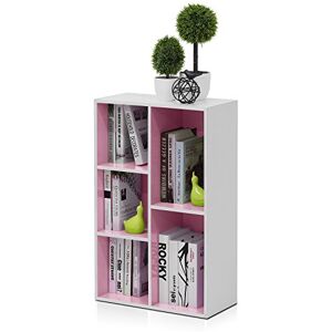 Furinno Luder 5-Cube Reversible Open Shelf, White/Pink Furinno Luder 5-Cube Reversible Open Shelf, White/Pink