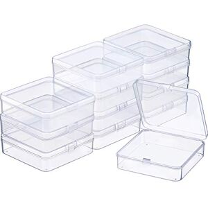 SATINIOR Satinor Clear Plastic Bead Storage Box with Hinged Lid for Beads and More SATINIOR Satinor Clear Plastic Bead Storage Box with Hinged Lid for Beads and More
