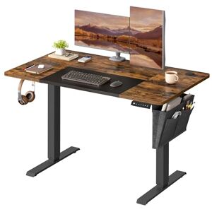 VASAGLE Electric Standing Desk, Height Adjustable Desk, 60 x 120 x (72-120) cm, 4 Memory Heights, Storage Pocket, for Home Office, Study, Rustic Brown and Matte Black LSD015X11V1 VASAGLE Electric Standing Desk, Height Adjustable Desk, 60 x 120 x (72-120) cm, 4 Memory Heights, Storage Pocket, for Home Office, Study, Rustic Brown and Matte Black LSD015X11V1