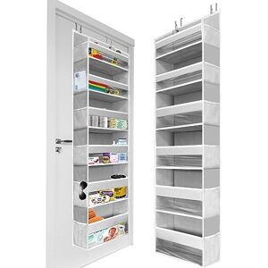 Homelux Theory 1 PC Heavy Duty Over the Door Organizer 55x14x6.7, 6 Large Front & 12 Side Pockets, Hanging Storage Closet Door Organizer for Bedroom, Bathroom and Baby Nursery Storage (Light Gray) Homelux Theory 1 PC Heavy Duty Over the Door Organizer 55x14x6.7, 6 Large Front & 12 Side Pockets, Hanging Storage Closet Door Organizer for Bedroom, Bathroom and Baby Nursery Storage (Light Gray)