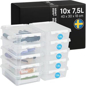 SmartStore 10x Plastic Storage Box with Lid Classic 7.5L (40x30x11cm) Plastic Storage Drawers with Lid Food-Safe Material Kitchen & Organisation Durable Container for Home & Office 10-Year Warranty SmartStore 10x Plastic Storage Box with Lid Classic 7.5L (40x30x11cm) Plastic Storage Drawers with Lid Food-Safe Material Kitchen & Organisation Durable Container for Home & Office 10-Year Warranty