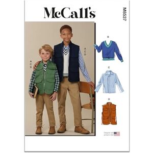 McCall's MCCALLS Sewing Patten M8537HH Children’s and Boys’ Vests, Top and Shirt HH (3-4-5-6) McCall's MCCALLS Sewing Patten M8537HH Children’s and Boys’ Vests, Top and Shirt HH (3-4-5-6)