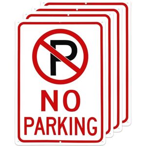 OLANZU Pack of 4 No Parking Signs with Handle 10"x14" Engineer Grade Aluminum Metal No Parking sign -No Parking Signs for Driveway-UV Protected No Parking Sign for Indoor & Outdoor OLANZU Pack of 4 No Parking Signs with Handle 10"x14" Engineer Grade Aluminum Metal No Parking sign -No Parking Signs for Driveway-UV Protected No Parking Sign for Indoor & Outdoor