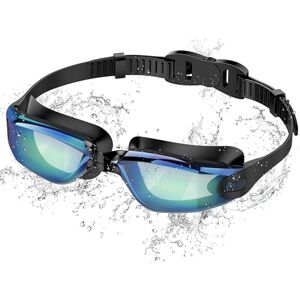 Ambienden Swimming Goggles, Clear Vision, UV Protection, Quick Adjustment, Silicone Seal, Unisex Swimming Goggles for Adults and Teenagers, Electroplating Colourful Blue-Green Ambienden Swimming Goggles, Clear Vision, UV Protection, Quick Adjustment, Silicone Seal, Unisex Swimming Goggles for Adults and Teenagers, Electroplating Colourful Blue-Green