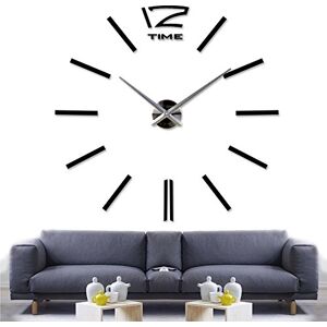 WALPLUS 130x130 cm 3D Giant Vinyl Wall Clock Art Decals Home Decoration Living Bedroom Office Décor DIY, Black WALPLUS 130x130 cm 3D Giant Vinyl Wall Clock Art Decals Home Decoration Living Bedroom Office Décor DIY, Black