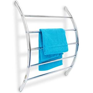 Relaxdays Wall Towel Holder Chromed Steel with 5 Rails 70 x 56.5 x 15.5 cm, Bathroom Rack for Bath & Swimwear Modern Metallic Look- Silver, 70 x 56.5 x 15.5 cm Relaxdays Wall Towel Holder Chromed Steel with 5 Rails 70 x 56.5 x 15.5 cm, Bathroom Rack for Bath & Swimwear Modern Metallic Look- Silver, 70 x 56.5 x 15.5 cm