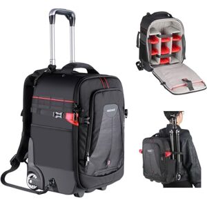 NEEWER 2-in-1 Rolling Camera Backpack Trolley Case Anti-Shock Detachable Padded Compartment, Hidden Pull Bar, Durable, Waterproof for Camera,Tripod,Flash Light,Lens,Laptop for Air Travelling(Black) NEEWER 2-in-1 Rolling Camera Backpack Trolley Case Anti-Shock Detachable Padded Compartment, Hidden Pull Bar, Durable, Waterproof for Camera,Tripod,Flash Light,Lens,Laptop for Air Travelling(Black)