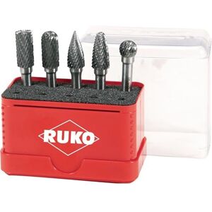RUKO Tungsten Carbide Totary Burr Set in Mini-Box, Bright Finish, 5 Pieces, R116004 RUKO Tungsten Carbide Totary Burr Set in Mini-Box, Bright Finish, 5 Pieces, R116004