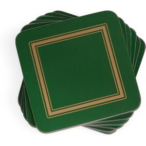 Pimpernel Portmeirion Home & Gifts 10.5 x 10.5 cm MDF with Cork Back Coasters, Set of 6, Classic Emerald Pimpernel Portmeirion Home & Gifts 10.5 x 10.5 cm MDF with Cork Back Coasters, Set of 6, Classic Emerald