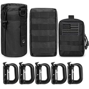 Gogoku Molle Pouch 2 Packs Water Bottle Pouch Holder, Adjustable Tactical MOLLE Drawstring Water Bottle Carrier Belt Attachment for Camping Hiking Fishing Gogoku Molle Pouch 2 Packs Water Bottle Pouch Holder, Adjustable Tactical MOLLE Drawstring Water Bottle Carrier Belt Attachment for Camping Hiking Fishing