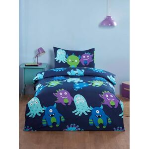 Rapport Home Kid's Single Duvet Set, Monsters Bedding Set Navy Blue with Matching Pillowcase Rapport Home Kid's Single Duvet Set, Monsters Bedding Set Navy Blue with Matching Pillowcase