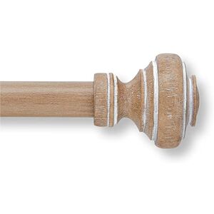 MODE Farmhouse Collection Single Curtain Rod Set with Porch Doorknob Finials 36 to 72 in, Weathered Oak MODE Farmhouse Collection Single Curtain Rod Set with Porch Doorknob Finials 36 to 72 in, Weathered Oak