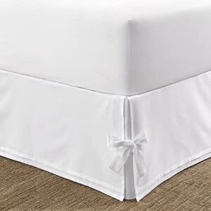 Laura Ashley Luxury Premium Hotel Quality Bedskirt, Easy Fit, Anti Wrinkle & Fade Resistant, Stylish Design for Home Décor, Sateen 100% Cotton, White, Queen Laura Ashley Luxury Premium Hotel Quality Bedskirt, Easy Fit, Anti Wrinkle & Fade Resistant, Stylish Design for Home Décor, Sateen 100% Cotton, White, Queen