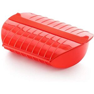 Lékué 1400 ml Steam Case with Draining Tray for 3 to 4 Person, Red Lékué 1400 ml Steam Case with Draining Tray for 3 to 4 Person, Red