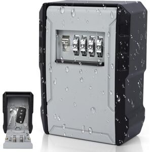 Cozary Waterproof Key Box with 4 Digit Code Combination Key Box Outdoor Wall Safe for Home, Garage, Home Cozary Waterproof Key Box with 4 Digit Code Combination Key Box Outdoor Wall Safe for Home, Garage, Home
