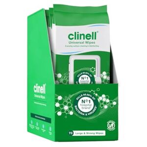 Clinell Universal Cleaning and Disinfecting Wipes for Home Pack of 4 70 XL per Pack (280 Wipes) with Moisture Lock Lid Kills 99.99% of Germs, Antimicrobial, Quick Action, White, Neutral Scent Clinell Universal Cleaning and Disinfecting Wipes for Home Pack of 4 70 XL per Pack (280 Wipes) with Moisture Lock Lid Kills 99.99% of Germs, Antimicrobial, Quick Action, White, Neutral Scent