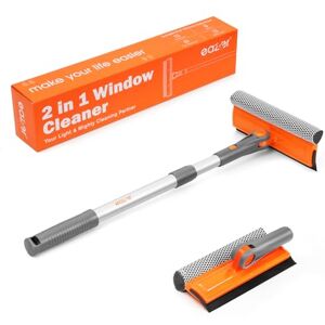 eazer Window Cleaning Squeegee Kit, 2-in-1 Rotatable Squeegee for Window Cleaning, Window Cleaner Tool, Window Washing Equipment Kit with Extension Pole (20''-30'') for Shower/Windshield 2 Head eazer Window Cleaning Squeegee Kit, 2-in-1 Rotatable Squeegee for Window Cleaning, Window Cleaner Tool, Window Washing Equipment Kit with Extension Pole (20''-30'') for Shower/Windshield 2 Head