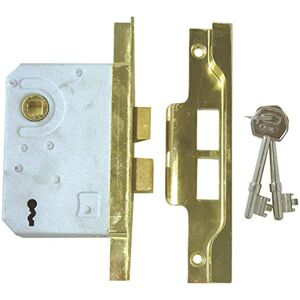 ERA 287-32 2.5-inch 64mm 2-Lever Rebated Door Lock with Brass Effect, Gold ERA 287-32 2.5-inch 64mm 2-Lever Rebated Door Lock with Brass Effect, Gold