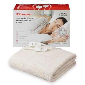Dimplex DXMCDBD Heated Under Blanket Double, Machine Washable Electric Blanket with Extra Foot Warmth, Cosy 100% Polyester Finish, Energy Efficient Low Cost Warmth (White) Dimplex DXMCDBD Heated Under Blanket Double, Machine Washable Electric Blanket with Extra Foot Warmth, Cosy 100% Polyester Finish, Energy Efficient Low Cost Warmth (White)