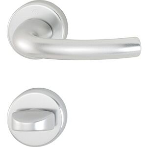 HOPPE Tokyo Door Handle Set with Rosette WC, Anodised Silver, 2951344 HOPPE Tokyo Door Handle Set with Rosette WC, Anodised Silver, 2951344