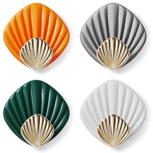 RICOO Self Adhesive Hooks for Bathroom Towels, Robes, Coats, HP004-M Stick On Wall and Door Hooks, Modern Design in Shell Shape, 4-Pack, Strong Adhesive Wall Hooks for Hanging Essentials, Multicolour RICOO Self Adhesive Hooks for Bathroom Towels, Robes, Coats, HP004-M Stick On Wall and Door Hooks, Modern Design in Shell Shape, 4-Pack, Strong Adhesive Wall Hooks for Hanging Essentials, Multicolour
