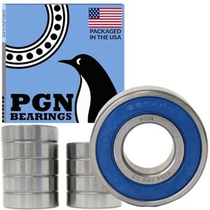 PGN Bearings PGN (10 Pack) 6204-2RS Bearing Lubricated Chrome Steel Sealed Ball Bearing 20x47x14mm Bearings with Rubber Seal & High RPM Support PGN Bearings PGN (10 Pack) 6204-2RS Bearing Lubricated Chrome Steel Sealed Ball Bearing 20x47x14mm Bearings with Rubber Seal & High RPM Support