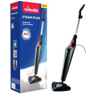 Vileda Steam Mop Steam PLUS, Black Steam Cleaner for all floors, Kills and Removes Viruses, Germs and Bacteria up to 99.9%, 3 Steam Settings, 400ml Water Tank, Heats in 15 seconds, Reaches in Corners Vileda Steam Mop Steam PLUS, Black Steam Cleaner for all floors, Kills and Removes Viruses, Germs and Bacteria up to 99.9%, 3 Steam Settings, 400ml Water Tank, Heats in 15 seconds, Reaches in Corners