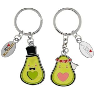 GRUSS & CO Wedding Couple Keyring Gift Set with 2 Figural Pendants on Gift Card Wedding Gift for Couples for Two, multicoloured, Länge 8,3 cm, Avocado motif GRUSS & CO Wedding Couple Keyring Gift Set with 2 Figural Pendants on Gift Card Wedding Gift for Couples for Two, multicoloured, Länge 8,3 cm, Avocado motif