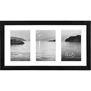 Americanflat 6x4 Collage Photo Frame with Shatter-Resistant Glass Signature Collection Fits Three 4x6 Photos or Use as One 8x16 Picture Frame for Tabletop and Wall Black Americanflat 6x4 Collage Photo Frame with Shatter-Resistant Glass Signature Collection Fits Three 4x6 Photos or Use as One 8x16 Picture Frame for Tabletop and Wall Black