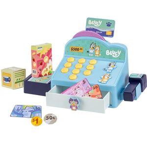 Bluey Cash Register. Press The Buttons to Hear Beeps, Sounds and Phrases From and Bingo, Use the Scanner to Scan Packages and Pretend to Run a Shop, Includes Toy Credit Card and Dollar Bucks! Bluey Cash Register. Press The Buttons to Hear Beeps, Sounds and Phrases From and Bingo, Use the Scanner to Scan Packages and Pretend to Run a Shop, Includes Toy Credit Card and Dollar Bucks!