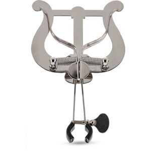 Gewa Marching Music Holder Trumpet Nickel Plated Large Lyra 2 Pushers With Clamp Gewa Marching Music Holder Trumpet Nickel Plated Large Lyra 2 Pushers With Clamp