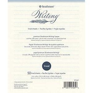 Strathmore Writing Pad Lined 8.5 x 11-inch, 50 Sheet 24lb Natural White, Paper, 8.5x11 Strathmore Writing Pad Lined 8.5 x 11-inch, 50 Sheet 24lb Natural White, Paper, 8.5x11