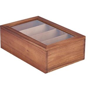Genware NEV-WTB Acacia Wood Tea Box, 30 cm x 20 cm x10 cm Genware NEV-WTB Acacia Wood Tea Box, 30 cm x 20 cm x10 cm