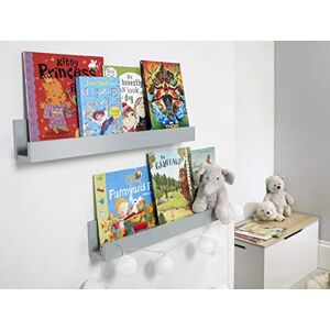 House & Homestyle Set of 2 Floating Painted Wood Effect Grey Wall Shelves, Wall Mounted Book or Toy Storage for Kids Bedrooms, Bathrooms, Living Rooms or Home Office (60 x 8 cm) House & Homestyle Set of 2 Floating Painted Wood Effect Grey Wall Shelves, Wall Mounted Book or Toy Storage for Kids Bedrooms, Bathrooms, Living Rooms or Home Office (60 x 8 cm)