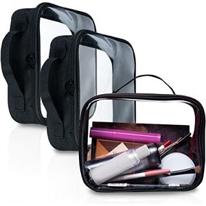 Bolsafy Clear Makeup Bags with Zipper 3pcs in Black, 6.5 inchx8.3 inches,Thick PVC Clear Travel Bags for Toiletries,Waterproof & Leak-Proof Clear Cosmetic Bags – Perfect for Women, Black, L Bolsafy Clear Makeup Bags with Zipper 3pcs in Black, 6.5 inchx8.3 inches,Thick PVC Clear Travel Bags for Toiletries,Waterproof & Leak-Proof Clear Cosmetic Bags – Perfect for Women, Black, L