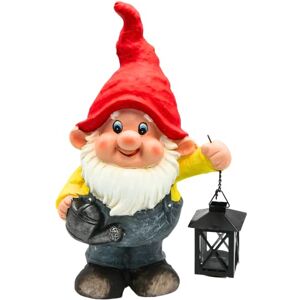 Dekohelden24 XXL Garden Gnome with Watering Can and Metal Lantern for Tea Light, Magnesia, Cute Decoration for Garden, Patio or Balcony, Size: L/W/H Approx. 15 x 24 x 40 cm Dekohelden24 XXL Garden Gnome with Watering Can and Metal Lantern for Tea Light, Magnesia, Cute Decoration for Garden, Patio or Balcony, Size: L/W/H Approx. 15 x 24 x 40 cm