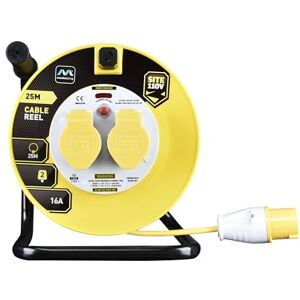 Masterplug 110 Volts Site Power Two Socket Cable Reel, 25 Metre Masterplug 110 Volts Site Power Two Socket Cable Reel, 25 Metre
