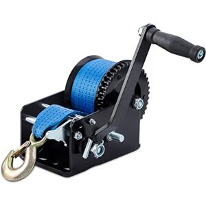 SPARKWHIZ Boat Trailer Winch Hand Winch, 3200 lbs Manual Winch with Heavy Duty 10m (33ft) Nylon Blue Strap Hand Crank Winch, Two Way Ratchet Winch with Hook for Trailer ATV Boat SPARKWHIZ Boat Trailer Winch Hand Winch, 3200 lbs Manual Winch with Heavy Duty 10m (33ft) Nylon Blue Strap Hand Crank Winch, Two Way Ratchet Winch with Hook for Trailer ATV Boat