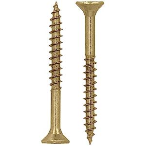 HELPMATE Universal Countersunk Screws 5.0 x 50 Yellow Passivated Wood Screws with PZ 2 Drive and Partial Thread for Indoor and Protected Outdoor Use HELPMATE Universal Countersunk Screws 5.0 x 50 Yellow Passivated Wood Screws with PZ 2 Drive and Partial Thread for Indoor and Protected Outdoor Use