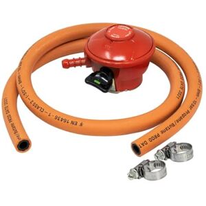 JD Brands Patio Gas Regulator 27mm Clip On with 2m Hose & 2 Clips – Compatible with Calor & Flogas Propane Tanks for BBQs, Heaters & Outdoor Equipment JD Brands Patio Gas Regulator 27mm Clip On with 2m Hose & 2 Clips – Compatible with Calor & Flogas Propane Tanks for BBQs, Heaters & Outdoor Equipment