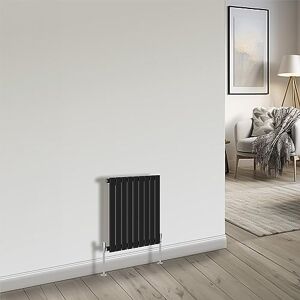 NRG Horizontal Column Designer Radiator Flat Single Panel 600x612mm Black NRG Horizontal Column Designer Radiator Flat Single Panel 600x612mm Black