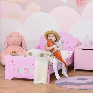 HOMCOM Kids Bed Princess Castle Theme w/Side Rails Slats Home Furniture for 3-6 Yrs Pink 143 x 73 x 60 cm HOMCOM Kids Bed Princess Castle Theme w/Side Rails Slats Home Furniture for 3-6 Yrs Pink 143 x 73 x 60 cm