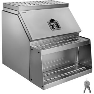 VEVOR Semi-Truck Step Tool Box, 610 x 695 x 645 mm Heavy Duty Aluminum Toolbox Side Mount, Waterproof Side Storage Saddle Step Box with T-Handle Lock & Keys for Semi Trucks, Flatbed Trailers VEVOR Semi-Truck Step Tool Box, 610 x 695 x 645 mm Heavy Duty Aluminum Toolbox Side Mount, Waterproof Side Storage Saddle Step Box with T-Handle Lock & Keys for Semi Trucks, Flatbed Trailers