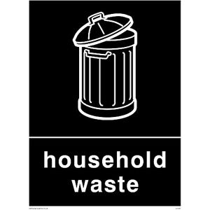 Viking Pack of five Recycling-household-waste Sign 150x200mm A5P Viking Pack of five Recycling-household-waste Sign 150x200mm A5P