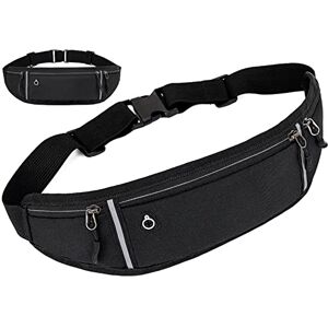 Vecibel Running Belt for Mobile Phone Waterproof and Adjustable Running Bag with Zip, Waist Bag for Cycling, Jogging, Fitness, Travel and Outdoor Activities, Black, Fashionable Vecibel Running Belt for Mobile Phone Waterproof and Adjustable Running Bag with Zip, Waist Bag for Cycling, Jogging, Fitness, Travel and Outdoor Activities, Black, Fashionable