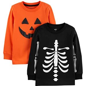 Simple Joys by Carter's Toddler Boys' Halloween Long-Sleeve Tees, Pack of 2, Halloween Pumpkin Print/Skeleton, 3 Years Simple Joys by Carter's Toddler Boys' Halloween Long-Sleeve Tees, Pack of 2, Halloween Pumpkin Print/Skeleton, 3 Years