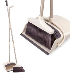 Woobroo Dustpan and Brush Set,Sweeping Brush Household Outdoor Indoor 2 Plus 1 for Household Cleaning and Sweeping Pet Hair Rubbish(Khaki) Woobroo Dustpan and Brush Set,Sweeping Brush Household Outdoor Indoor 2 Plus 1 for Household Cleaning and Sweeping Pet Hair Rubbish(Khaki)